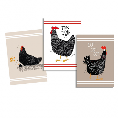 Tissu Panneau - Torchons - Poulettes