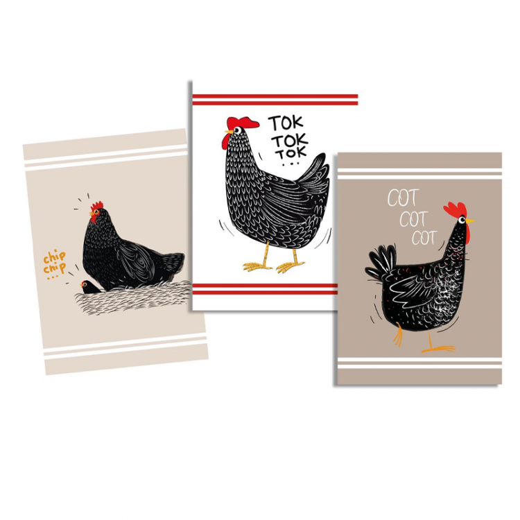 Tissu Panneau - Torchons - Poulettes