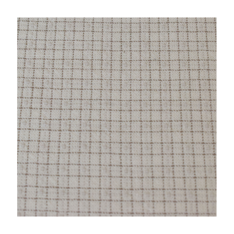 Tissu japonais coton épais - Petit carreaux beige marron