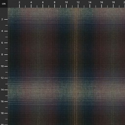 Tissu japonais coton épais - Grand carreaux marine bordeaux