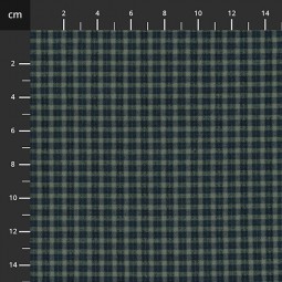 Tissu japonais coton épais - Mini carreaux bleu