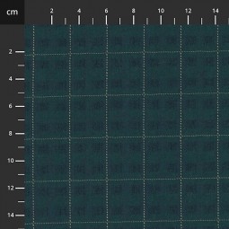 Tissu japonais coton épais - Carré pointillé bleu