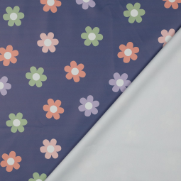 Tissu imperméable - Fleurs bleu