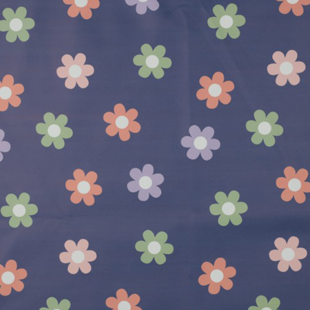 Tissu imperméable - Fleurs bleu