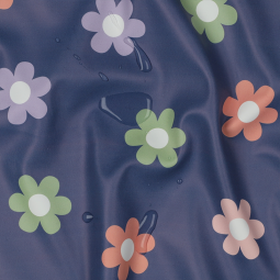 Tissu imperméable - Fleurs bleu