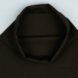 Tissu Bord-côte biologique - Lisse marron chocolat