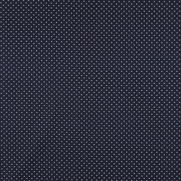 Tissu - Pois blanc fond marine