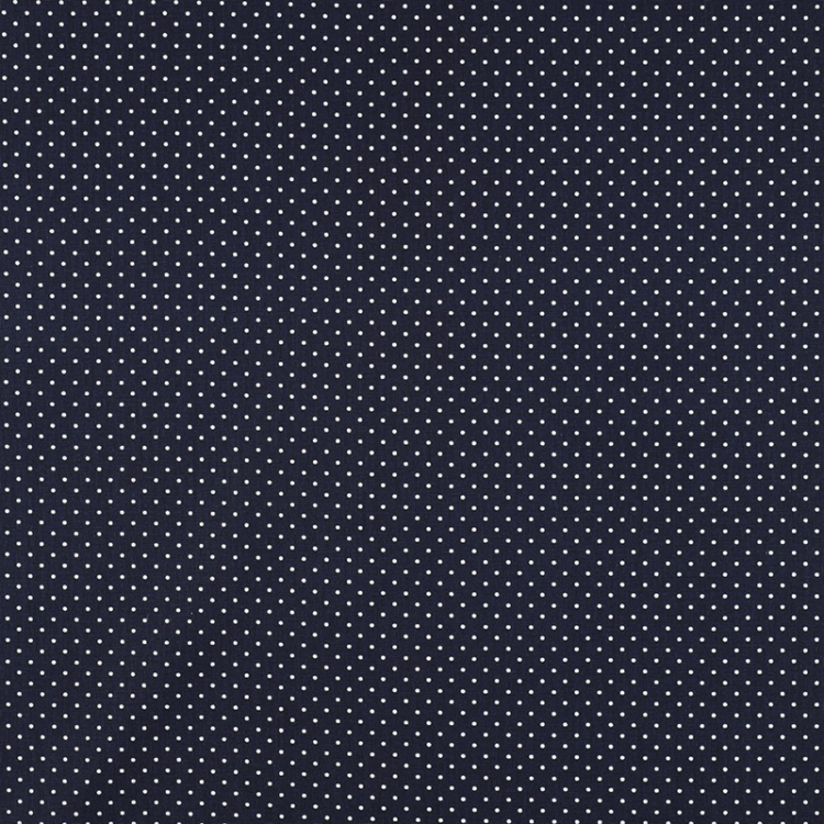 Tissu - Pois blanc fond marine