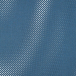Tissu - Pois blanc fond bleu