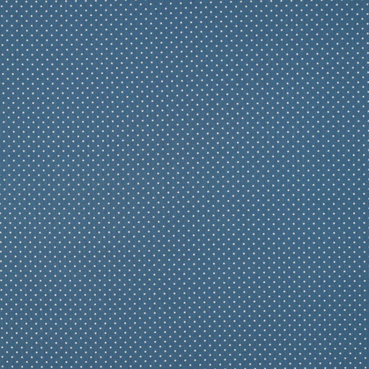 Tissu - Pois blanc fond bleu