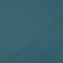 Tissu - Pois blanc fond pétrole