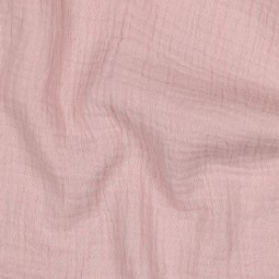 Tissu double gaze - Rose doux