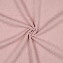 Tissu double gaze - Rose doux