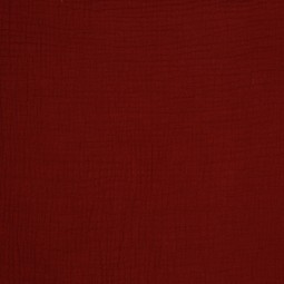 Tissu double gaze de coton bio - Bordeaux