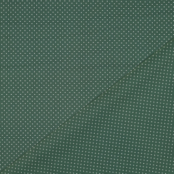 Tissu - Pois blanc fond vert foncé