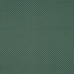 Tissu - Pois blanc fond vert foncé