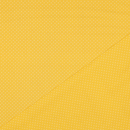 Tissu - Pois blanc fond jaune