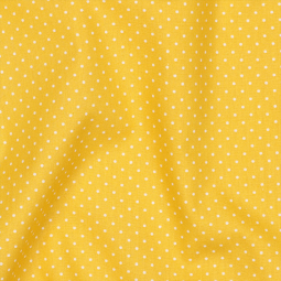 Tissu - Pois blanc fond jaune