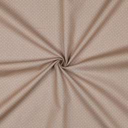 Tissu - Pois blanc fond sable
