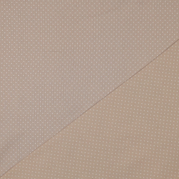 Tissu - Pois blanc fond sable