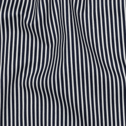 Tissu coton - fines rayures marine