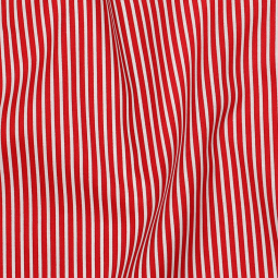 Tissu coton - fines rayures rouge