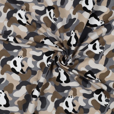 Tissu jersey sweat - Camouflage panda