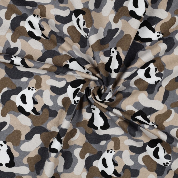 Tissu jersey sweat - Camouflage panda