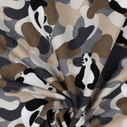 Tissu jersey sweat - Camouflage panda