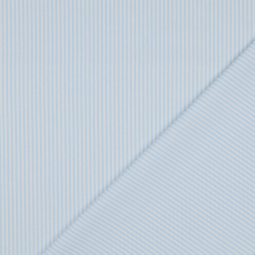 Tissu chambray - Fines rayures bleu ciel