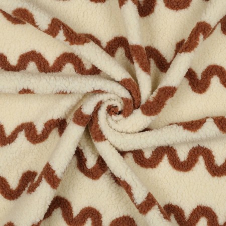 Tissu sherpa - Vagues camel