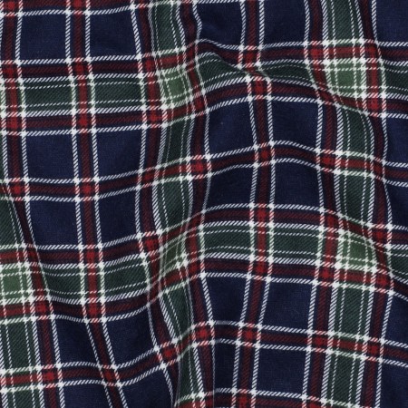 Tissu flanelle - Carreaux bleu vert