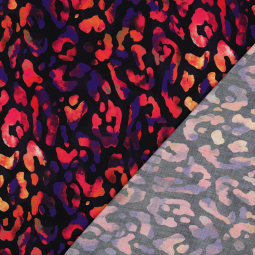 Tissu Viscose - Digital animal noir