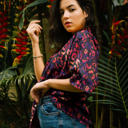 Tissu Viscose - Digital animal noir