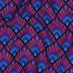 Tissu Viscose - Digital graphic marine