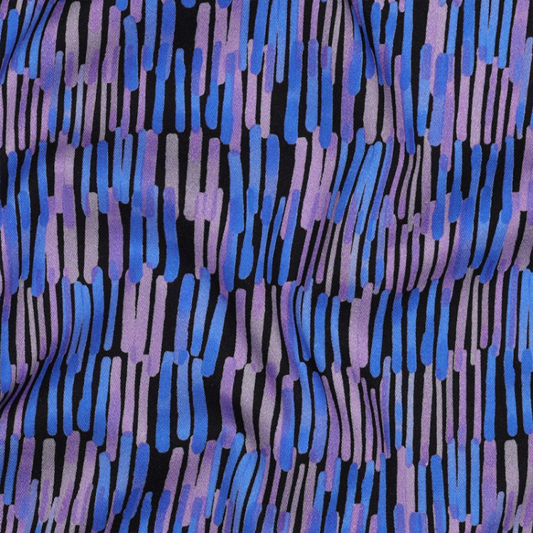 Tissu Viscose stretch - Digital stripes black