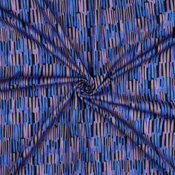 Tissu Viscose stretch - Digital stripes black