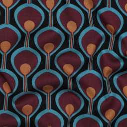 Tissu Viscose stretch - Digital abstract black