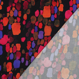 Tissu satin viscose - Aquarelle rouge