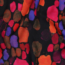 Tissu satin viscose - Aquarelle rouge