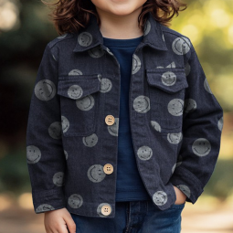 Tissu denim - Smileys indigo