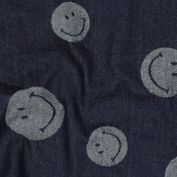 Tissu denim - Smileys indigo