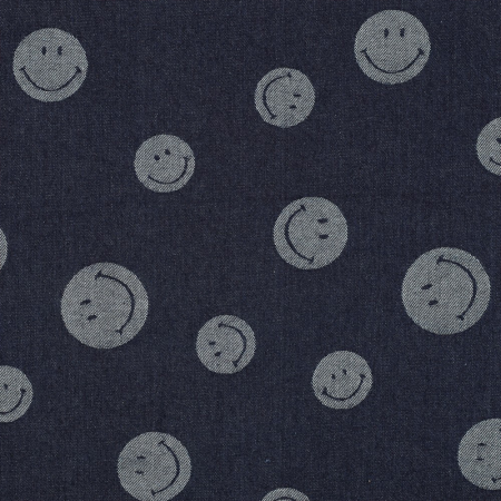 Tissu denim - Smileys indigo