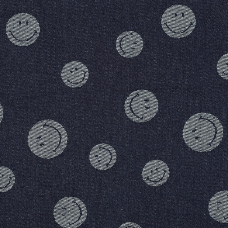 Tissu denim - Smileys indigo