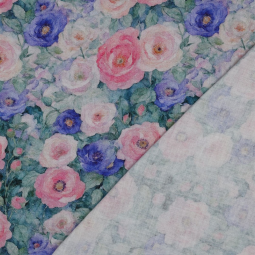 Tissu double gaze - Digital flower