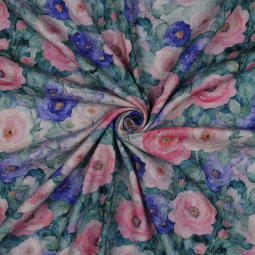 Tissu double gaze - Digital flower