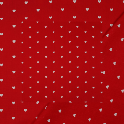 Tissu popeline - Cœurs blanc