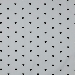 Tissu popeline - Cœurs noirs