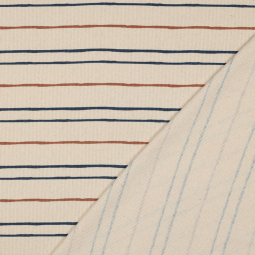 Tissu jersey côtelé - Natural stripes