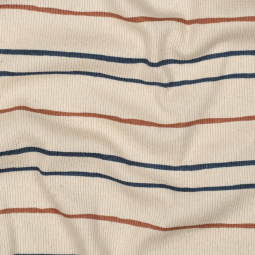 Tissu jersey côtelé - Natural stripes